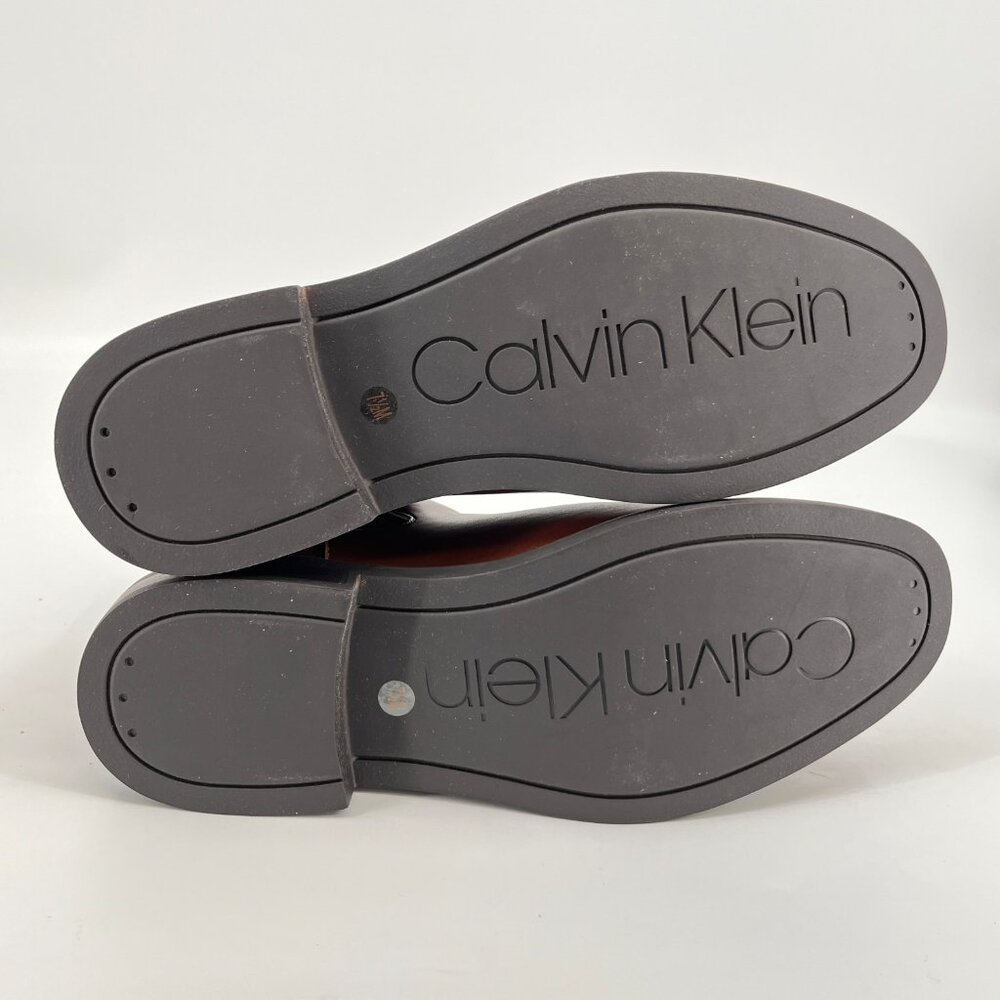 Calvin Klein Fenwick Chelsea Boots Size 7.5 Brown Leather Pull-On Round Toe - Picture 13 of 15